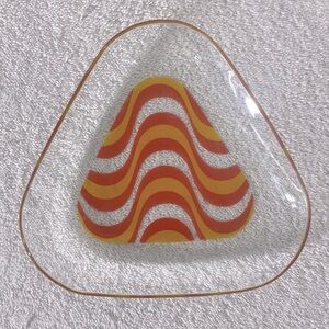 Vintage 70’s Hallå Assiett Wave Glass Art Snack Plate Side Plate Trinket Dish